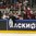 COLOGNE, GERMANY - MAY 11: Latvia's Elvis Merzlikins #30 leaps in to the team bench for the extra attacker during preliminary round action against Sweden at the 2017 IIHF Ice Hockey World Championship. (Photo by Andre Ringuette/HHOF-IIHF Images)

